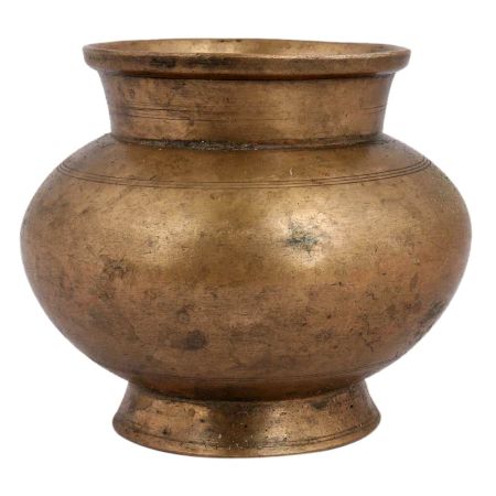 Holy Ritual Brass Round Water Pot For Decoration