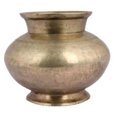 Golden Brass Water Pot For Home And Temple Worship