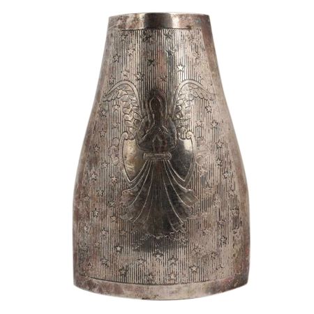 Vintage Brass Vase with Etched Fairy And Stars Design