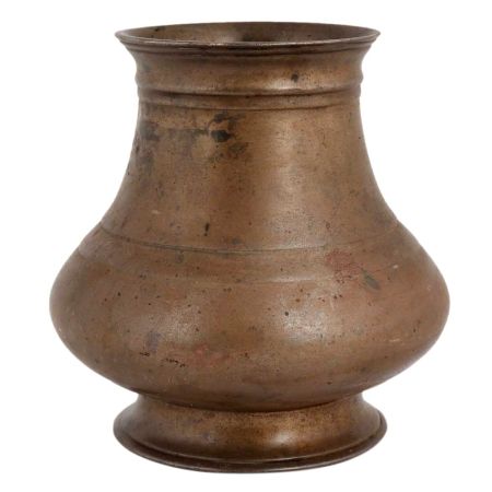 Brass South Indian Pot With Broad Round Base
