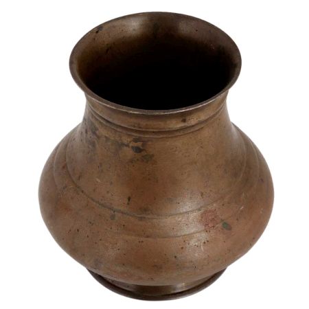 Brass South Indian Pot With Broad Round Base