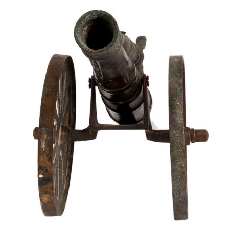 Brass Cannon With Solider Table Decoration