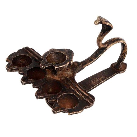 Brass Arti Worship Diya With Cobra Snake handle
