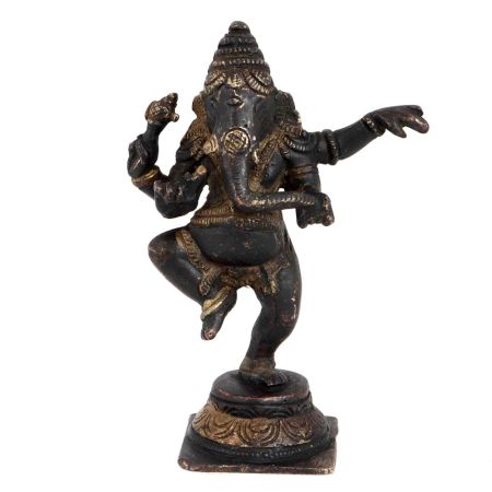 Brass Black Dancing Ganesha Statue