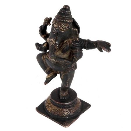 Brass Black Dancing Ganesha Statue