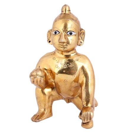 Brass Ladoo Gopal Statue Or Krishna As a Child Statue