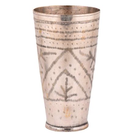 Brass Carved Decorative Lassi Glass Tumbler