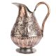 Ornate Copper Jug With Engraved Floral Motifs Curved Handle