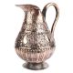 Ornate Copper Jug With Engraved Floral Motifs Curved Handle