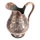 Ornate Copper Jug With Engraved Floral Motifs Curved Handle