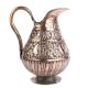 Ornate Copper Jug With Engraved Floral Motifs Curved Handle