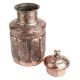 Carved Floral  Copper Cylindrical Storage Jar With Lid Finial