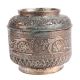 Cylindrical Repousse Copper Jar Canister With Lid