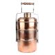 Handcrafted Copper Three Tier Lunch Box With Lid