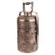 Copper Repousse Floral Motifs Vines Three Tier Lunch Box