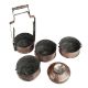 Copper Repousse Four Tier Lunch Box Caved With Floral Motifs