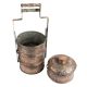 Embossed Copper Lunch Box Floral Motif Design 4 Tier Food Container