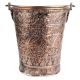 India Copper Bucket With Repousse Floral Motifs