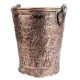 India Copper Bucket With Repousse Floral Motifs