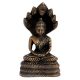 Brass Buddha Statue Sitting Under Snake Hood