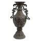 Black Brass Urn Shaped Vase With Decorative Handles
