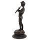 Brass English village boy statue Playing Flute