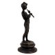 Brass English village boy statue Playing Flute