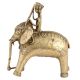 Tribal Brass Elephant Rider Handcrafted Statue