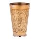 Floral Pattern Brass Lassi Serving Glass