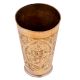 Floral Pattern Brass Lassi Serving Glass
