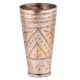 Geometric pattern With Leaves Carved Brass Glass