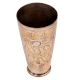 Brass Lassa Glass With Carved Aum And Hindi Text And Leaves