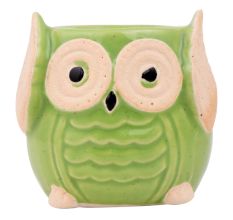 Cute Green Owl Ceramic Pot Planter