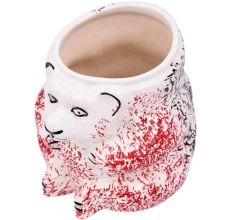 White And Red And Black Pattern Panda Ceramic Pot