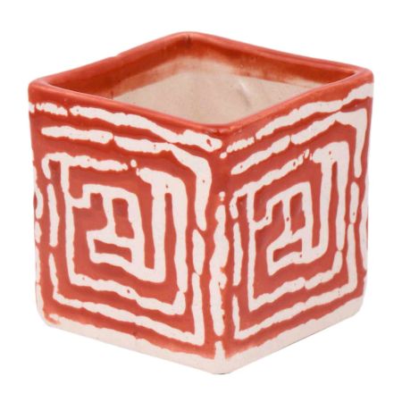 Red Maize Square Ceramic Pot Planter