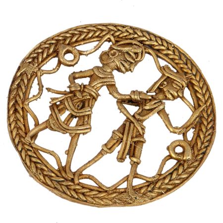 Fabulous Home Decor Item In Brass Depicting Village Life