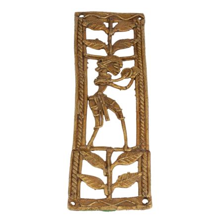 Mystify Cymbal Bearing Male Brass Metal Artwork For Your Home