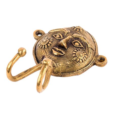 Handmade Brass Tribal Woman Face Golden Wall Hooks Hanger