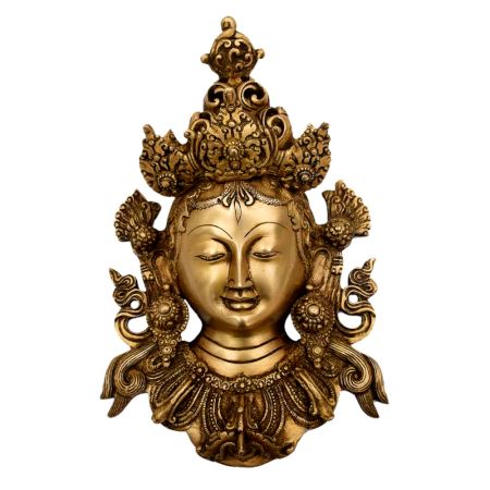 Handmade Tara Buddha Golden Face Brass Wall Hanging