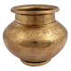 Brass Water Pot With South Indian Design Engraved on Neck