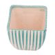 Hand painted Blue Stripe Design Ceramic Pot For Interior Design