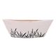 Oval Shape White Ceramic Pot With Hand painted Black Leaves