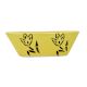 Oval Shape Yellow Ceramic Pot With Hand painted Black Flowers