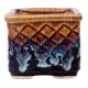 Blue Flame Brown Square Shape Ceramic Pot