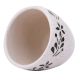 Fresh White Ceramic Pot Hand painted Black Floral Border on Top
