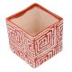Red And White Maize Square Ceramic Pot Planter