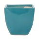 Handmade Blue Ceramic Pot With Square Top