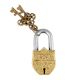 Brass Padlock With Religious Chand Tara Design With 2 Keys