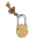 Brass Padlock With Religious Chand Tara Design With 2 Keys