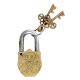 Religious Chand Tara Deign Brass Padlock With 2 Keys